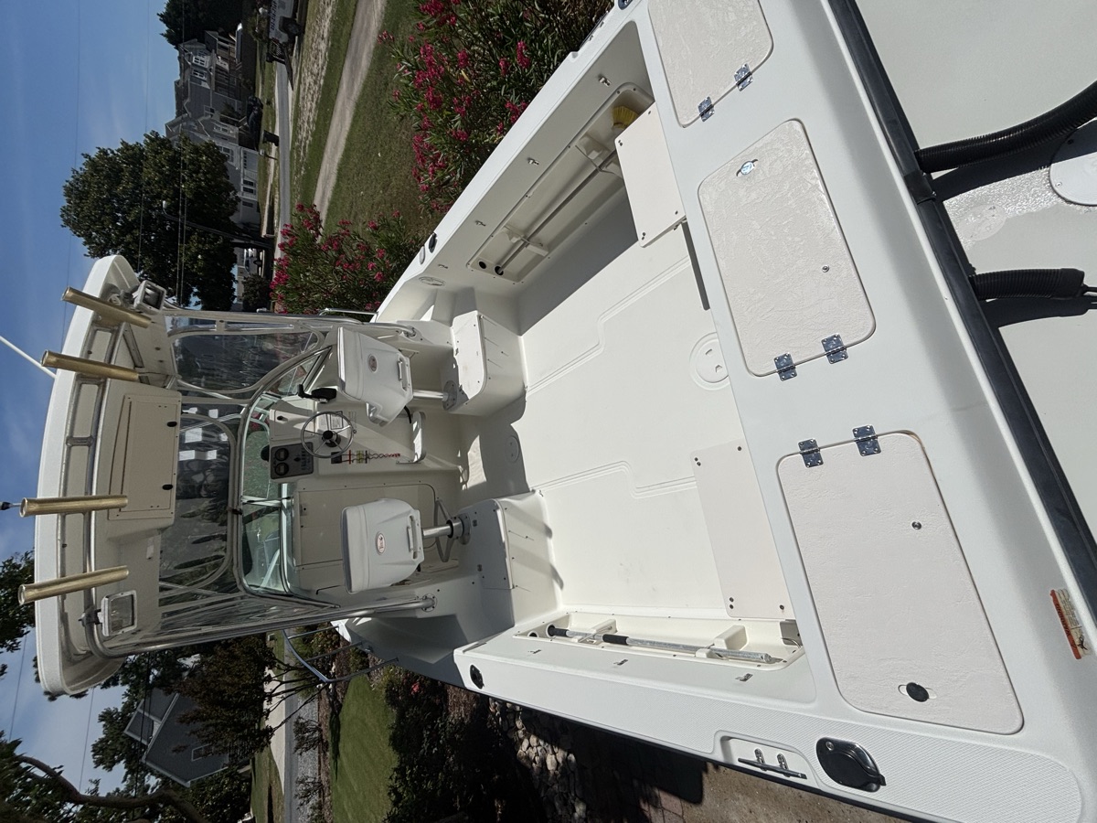 Freshly washed and waxed boat deck